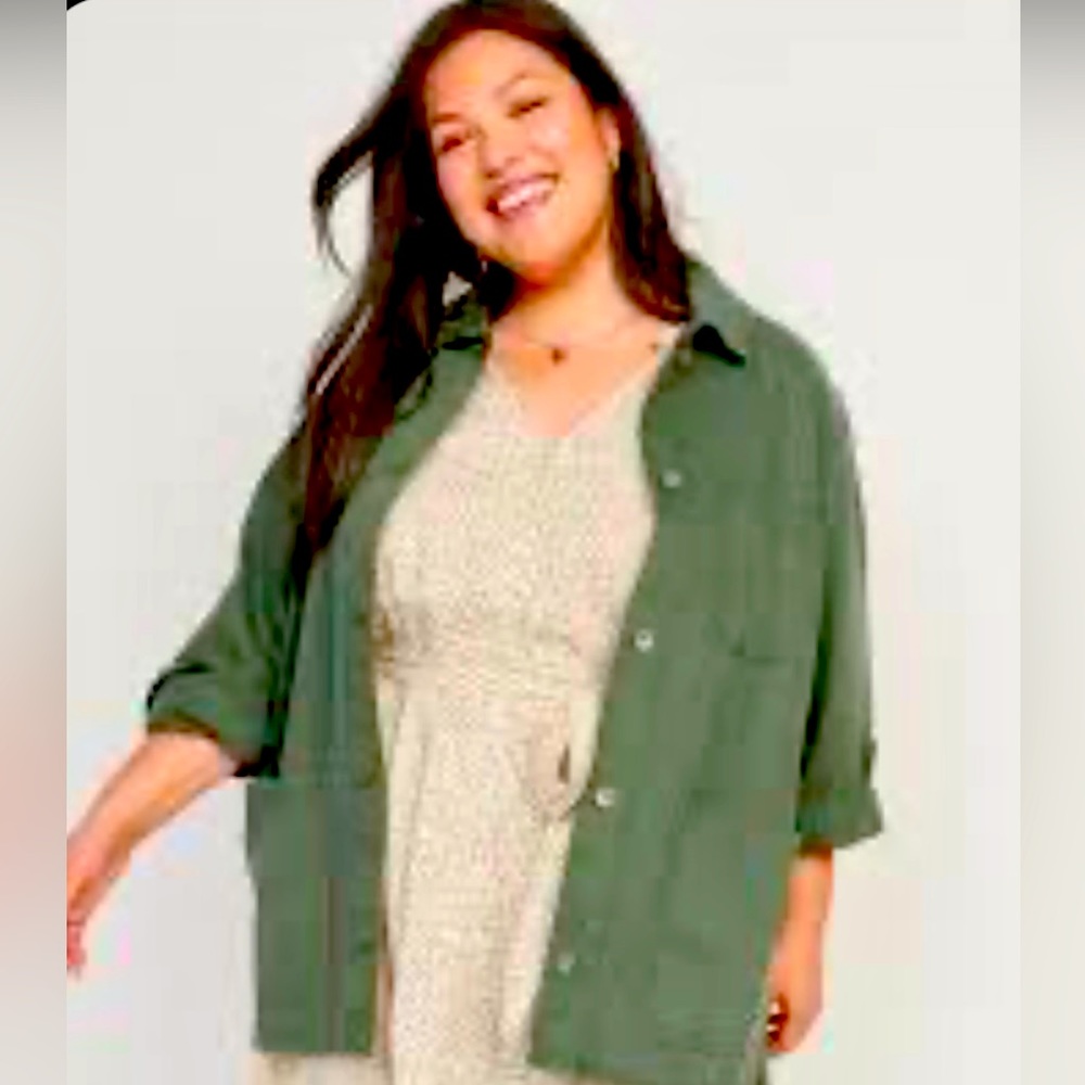 Old Navy Denim Green Utility Shacket-XL